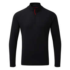 Gill Mens UV Tec Zip Neck Long Sleeve Tee - Black