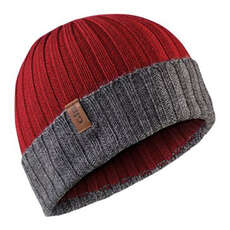 Gill Wide Rib Knit Beanie - Red