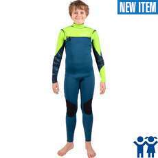 Gul Junior Response FX Chest Zip 3/2 mm BS Wetsuit - Navy/Sulphur RE1252