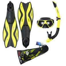 Gul Tarpon Mask/Snorkel/Fin Set - Yellow/Black