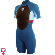 Alder Womens Impact 3/2mm Flatlock Shorty Wetsuit - Cascade Blue WS21WIS Alder Womens Impact 3/2mm Flatlock Shorty Wetsuit - Cascade Blue WS21WIS