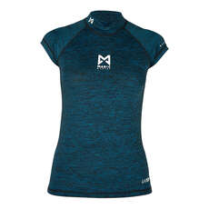 2023 Magic Marine Womens Cube Short Sleeve Rashvest - Dark Blue Melee MM081012