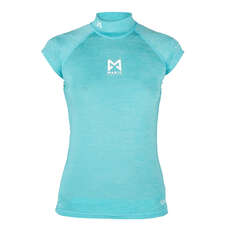 2023 Magic Marine Womens Cube Short Sleeve Rashvest - Blue Melee MM081012