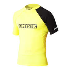 Mystic Chest Logo Short-Sleeve Rash Vest  - Yellow