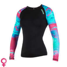 Mystic Womens Dazzled Longarm Shorty Rash Vest - Aurora