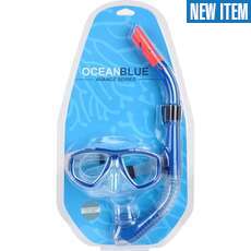 Ocean Blue Avance Mask and Snorkel Set - Single Lens - Adult - Blue