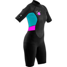 Gul Womens Response 3/2mm FL Shorty Wetsuit - Black/Cyan - RE3318-B7 Gul Womens Response 3/2mm FL Shorty Wetsuit - Black/Cyan - RE3318-B7