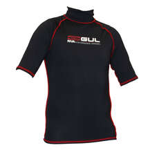 Gul Riva Short Sleeve Mens Rash Vest / Guard - Black