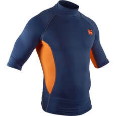 Gul Xola Short Sleeve Rashvest - Navy/Orange - RG0338-B7