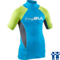 Gul Junior Short Sleeve Rashvest - Coral/Lime - RG0341-B7