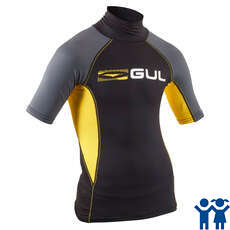Gul Junior Short Sleeve Rashvest - Black/Yellow - RG0341-B7