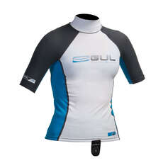 Gul Junior Short Sleeve Rashguard  - White/Blue