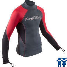 Gul Junior Long Sleeve Rash Vest / Guard - Grape/Red- RG0344-B7