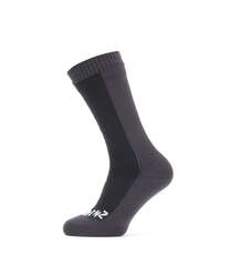 Sealskinz Waterproof Cold Weather Mid Length Socks - Black/Grey