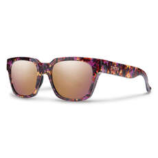 Smith Comstock Polarized Sunglasses - Violet Havana / Rose Gold Mirror