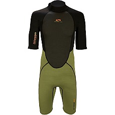 Sola Fusion 3/2mm Shorty Wetsuit - Black Khaki Sola Fusion 3/2mm Shorty Wetsuit - Black Khaki