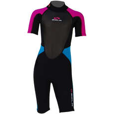 Sola Junior Storm 3/2mm Shorty Wetsuit  - Pink/Turquose A1723