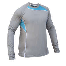 Gul CODE ZERO Long Sleeve T Shirt - Grey/Aqua