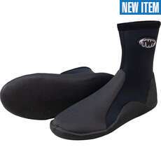 TWF Hard Soled Wetsuit Boots |5mm Pull-On - Black