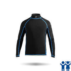 Zhik Kids Long Sleeve Spandex Rash Vest / Guard - Black/Cyan