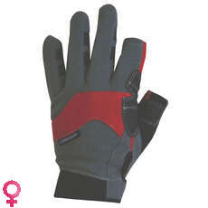 Crewsaver Summer Sailing Gloves 3 Finger - Gre/Red/Blk Crewsaver Summer Sailing Gloves 3 Finger - Gre/Red/Blk