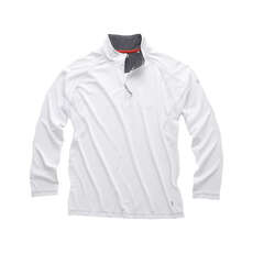 Gill Mens UV Tec Zip Neck Long Sleeve Top - White Gill Mens UV Tec Zip Neck Long Sleeve Top - White