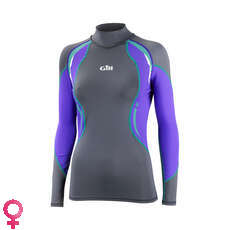 Gill Womens Sport UV Long Sleeve Rash Vest - Ash/Purple Gill Womens Sport UV Long Sleeve Rash Vest - Ash/Purple