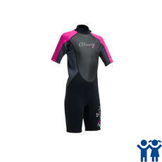 Gul Junior G-Force 3mm Flatlock T2 Shorty Wetsuit - Black/Pink