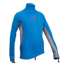 Gul Junior Girls Long Sleeve Rashvest - Blue/Silver Gul Junior Girls Long Sleeve Rashvest - Blue/Silver