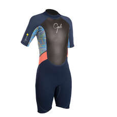 Gul Junior Response 3/2mm Shorty Wetsuit 2023 - Navy/Lines