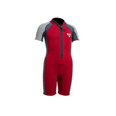 Gul Junior Seaspray 3/2mm FZ T2 Shorty Wetsuit - Red/Grey