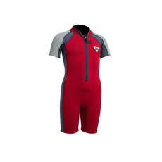 Gul Junior Seaspray 3/2mm FZ T2 Shorty Wetsuit  - Red/Grey