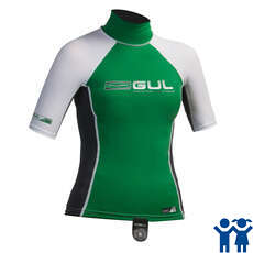 Gul Junior Short Sleeve Rashguard - Green/Gunmetal