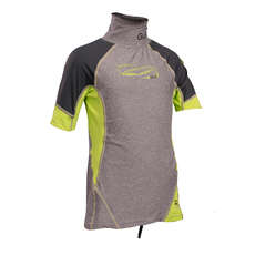 Gul Junior Short Sleeve Rashvest - Marl/Lime