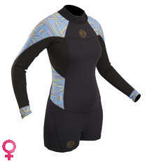 Gul Ladies Surflite 2mm Flatlock Springsuit Wetsuit - Black/Lines Gul Ladies Surflite 2mm Flatlock Springsuit Wetsuit - Black/Lines