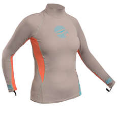 Gul Ladies Swami Long Sleeve Rashvest - Silver/Coral
