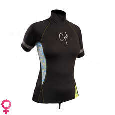 Gul Ladies Swami Short Sleeve Rashvest - Black/Lines Gul Ladies Swami Short Sleeve Rashvest - Black/Lines