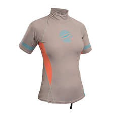 Gul Ladies Swami Short Sleeve Rashvest - Silver/Coral