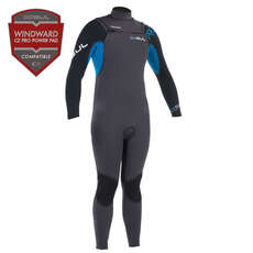 Gul PROFILE CZ 3/2mm Blindstitch Wetsuit  - Gunmetal/Blue
