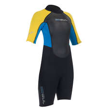 Gul Junior RESPONSE 3/2mm Summer Shorty Wetsuit - Blk/Sun Yellow