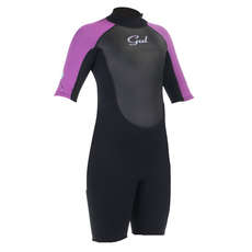 Gul Junior Girls RESPONSE 3/2mm Summer Shorty Wetsuit 2023- Black/Iris