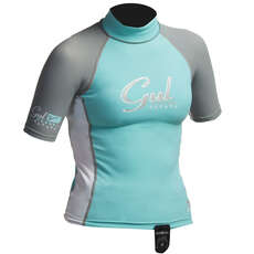 Gul Surf Junior Girls Short Sleeve Rashguard  - Glacier/White