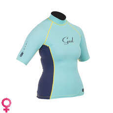 Gul SWAMI Womens Short Sleeve Rashguard - Glacier/Blueribbon Gul SWAMI Womens Short Sleeve Rashguard - Glacier/Blueribbon