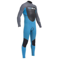 Gul VORTEX 5/3mm Blind Stitch Mens Steamer Wetsuit 2014 - Cyan/Grey