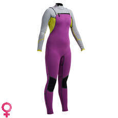 Gul Women Viper 4/3 BS Chest Zip Wetsuit - Mulberry/Grey Gul Women Viper 4/3 BS Chest Zip Wetsuit - Mulberry/Grey
