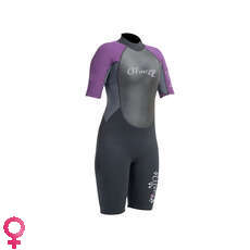 Gul Womens G-Force 3mm Flatlock T2 Shorty Wetsuit - Black/Mulbry