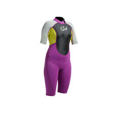 Gul Womens Response 3/2mm Flatlock Shorty Wetsuit - Mulberry/Grey Gul Womens Response 3/2mm Flatlock Shorty Wetsuit - Mulberry/Grey