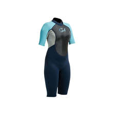 Gul Womens Response 3/2mm Flatlock Shorty Wetsuit - Navy/Turquoise Gul Womens Response 3/2mm Flatlock Shorty Wetsuit - Navy/Turquoise