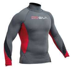 Gul Xola Flatlock Long Sleeve Rashguard - Ash/Red Gul Xola Flatlock Long Sleeve Rashguard - Ash/Red