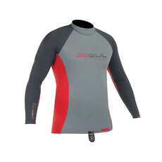 Gul XOLA Mens Long Sleeve Rashguard - Dark Grey/Red Gul XOLA Mens Long Sleeve Rashguard - Dark Grey/Red